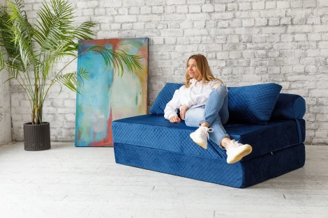 Бескаркасный диван Dreambag PuzzleBag Синий XL 4923900