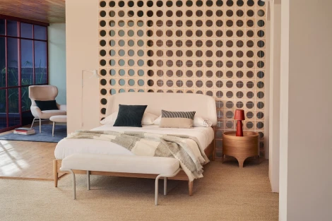 Кровать La Forma (ex Julia Grup) Octavia (Белый/ Ясень,Фанера)