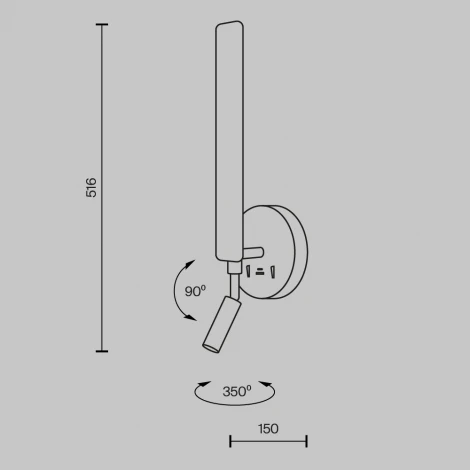 Настенный светильник светодиодный со спотом Maytoni Combo MOD214WL-L8B3K1