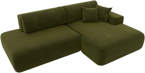 Диван угловой Лига-036 НПБ Модерн правый угол (Зеленый/Микровельвет) Лига Диванов арт.121402