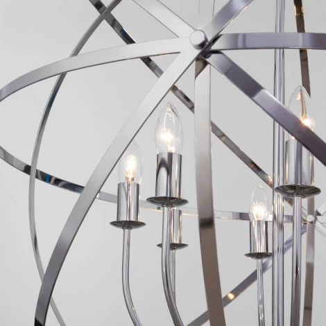 Подвесная люстра Eurosvet Santi 60139/8 хром (220V, на цепи, шар)