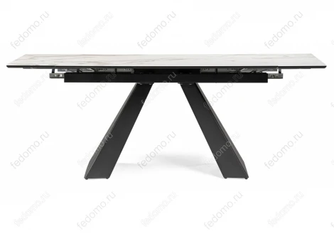 Стеклянный стол Woodville Торвальд белый мрамор / черный 474324