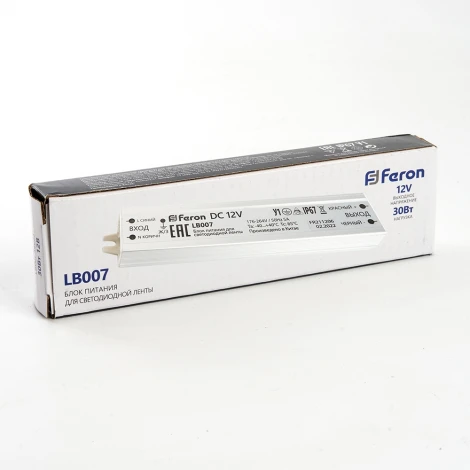 Трансформатор для светодиодной ленты 30W 12V IP67 (драйвер) Feron LB007 48053