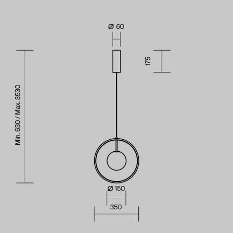 Подвесной светильник светодиодный в форме шара Maytoni Paparazzi MOD407PL-L12G3K1