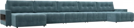 Диван п-образный с полками Лига-053 НПБ МегаЛонг Лига Диванов (Велюр) арт.129005