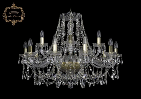 Подвесная люстра Art Classic 11.25 11.25.10+5.300.Gd.Sp (220V, хрусталь, на цепи, подсвечник, свеча)