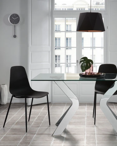 Обеденный стул La Forma (ex Julia Grup) Whatts (Черный/ Сталь,Полипропилен,Пластик,Металл)