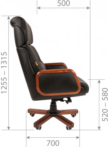 Компьютерное кресло CHAIRMAN 417 (Металл,Дерево,Экокожа/Черный)