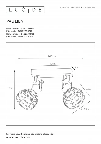 Спот для детской Paulien 08927/02/66 (220V, для девочки)
