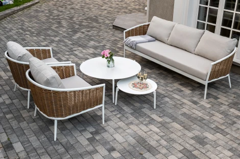 "Тоскана" лаунж-зона из искусственного ротанга, цвет соломенный 4SIS арт.УТ-00007468