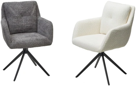 Стул MEADOW 360 град. поворот. Белый XD841-01, букле / черный каркас, ®DISAUR