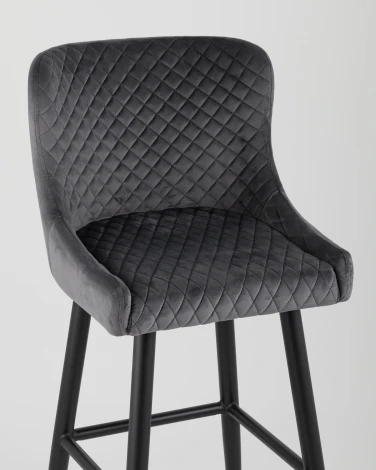 Стул барный Stool Group Ститч велюр серый УТ000001371