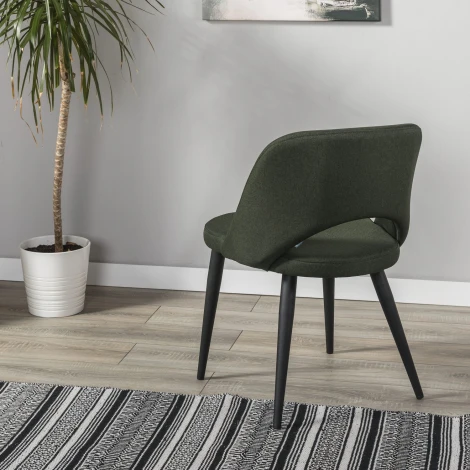 Стул R-Home Lars тёмно-зелёный/черный