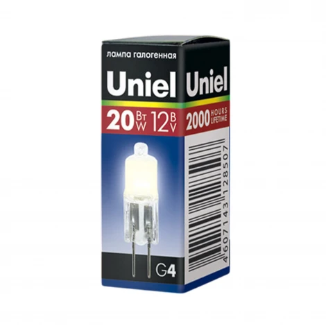 Лампочка галогенная капсульная прозрачная G4 20W Uniel JC-12/20/G4 CL
