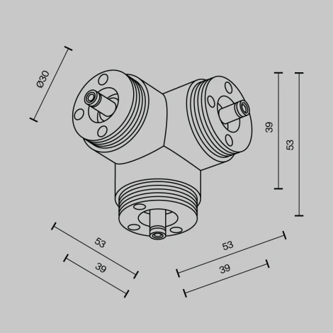 T-образный вертикальный коннектор для системы Shelf без ввода питания Maytoni Accessories for system Shelf CA016TC-B (24V)