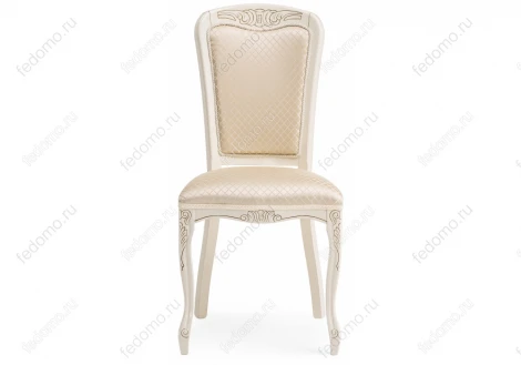 Деревянный стул Woodville Клето патина золото / ромб 450685