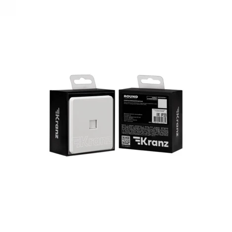 Розетка компьютерная RJ45 кат6 с/у перламутр Kranz Round KR-78-0724-1