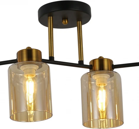 Потолочная люстра на штанге ILLUMICO IL6111-6COU-79 BK GD (220V)