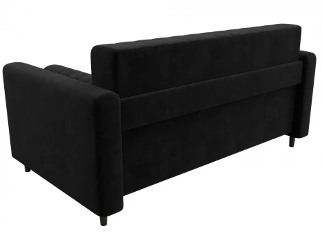 Диван прямой Лига-070 (ЛДСП,Брус,Фанера/Дерево/Велюр/Черный) Лига Диванов 129748