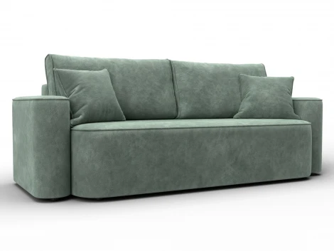 Диван прямой Лига-118 НПБ (ДСП,ЛДСП,Брус,Фанера,Велюр/Зеленый) Лига Диванов 137069