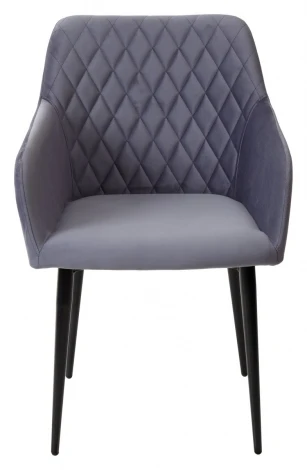 Стул BRANDY-X СЕРЫЙ #27, велюр / черный каркас