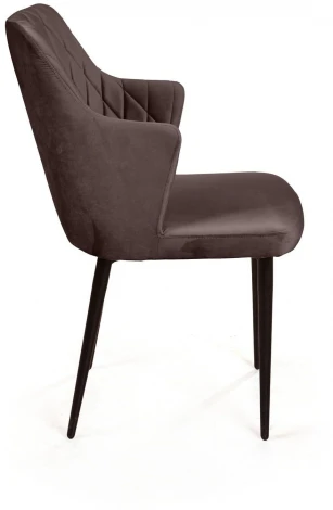 Стул с подлокотниками Hunt ромб, бархат антрацит 14 / чёрный конус Top Concept 75719