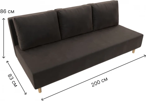 Диван прямой Лига-033 (Коричневый/Велюр) Лига Диванов арт.121092