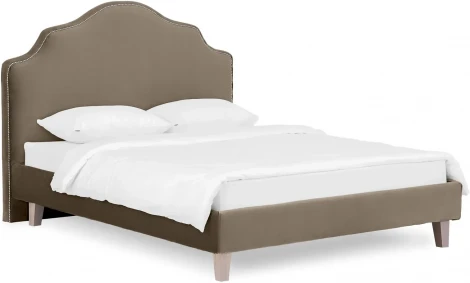 Кровать Queen II Victoria L 1600 ОГОГО (арт.637329), (Ткань/Светло-коричневый)