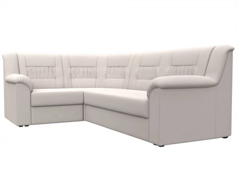 Диван угловой Карелия левый угол (ДСП,ЛДСП/Пластик/Замша/Бежевый) Лига Диванов 128142L