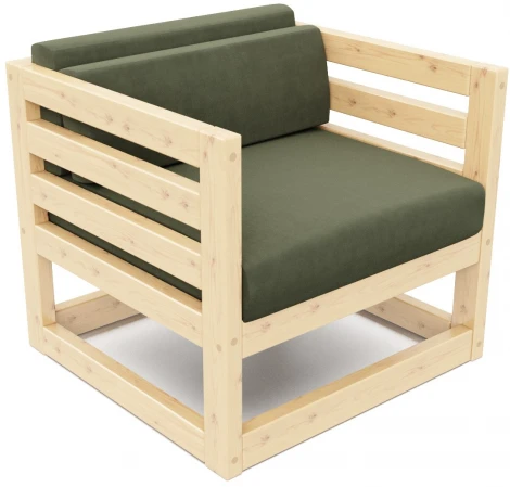 Кресло Arsko Магнус сосна велюр зеленый