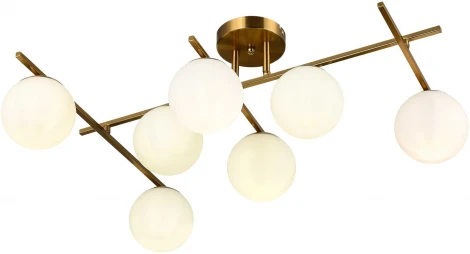 Потолочная люстра на штангек Evoluce SLE1195-302-07 SLE1195 Латунь/Белый E14 7*40W