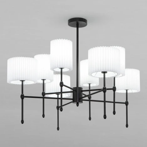 Потолочная люстра Wi-Fi на штанге Eurosvet Notturno 60162/8 черный (220V, управление смартфоном, голосовое управление, умный дом - Minimir Home, Алиса, Маруся, Салют)