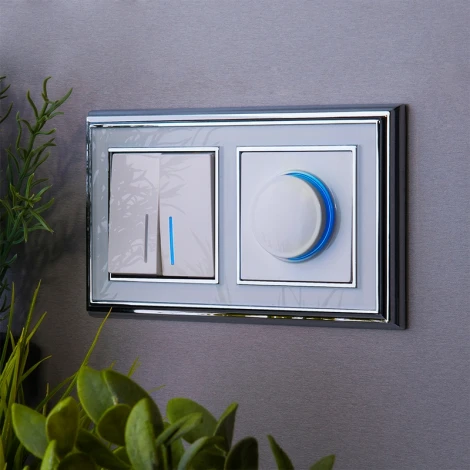 Рамка на 2 поста (хром/белый) W0021331 (a051211)