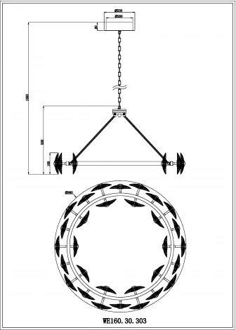 Подвесной светильник Pamela WE160.30.303 Wertmark (LED, 220V, хрусталь, на цепи, круглые)