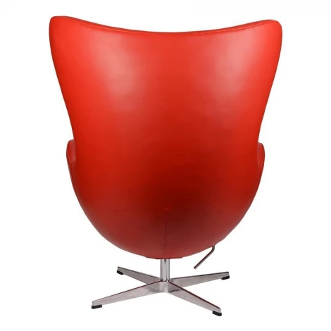 Кресло Egg Chair RedDeluxML035 база алюминий, кожа красная