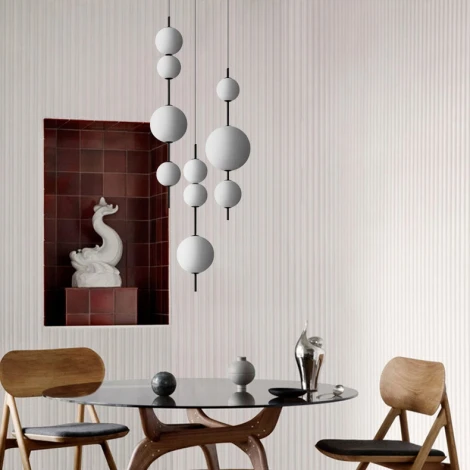 Подвесной светильник White Beads Pendant B ImperiumLoft 40.2133-0 (189529-22) (LED, 220V, на проводе, шарики, бусы)