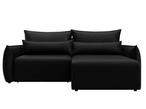 Диван угловой Лига-051 НПБ угол универсальный (ЛДСП,Брус,Фанера/Пластик/Экокожа/Черный) Лига Диванов 129888