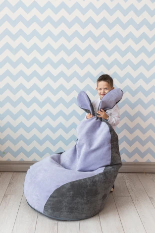 Кресло мешок Dreambag Зайчик Серо-Лавандовый (Классический) 19189