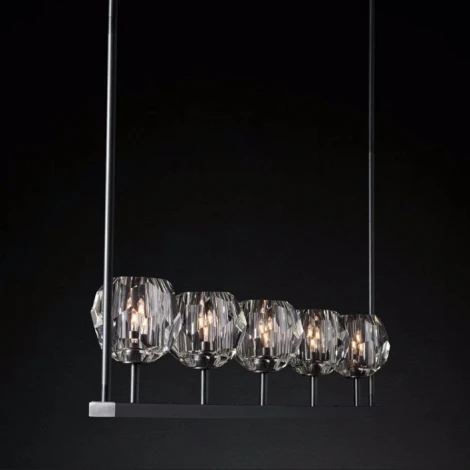 Потолочная люстра на штанге Rh Boule De Cristal Linear Chandelier 5 Black Imperiumloft 40,1221 (84808-22) (220V)