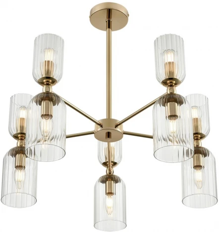 Потолочная люстра на штанге Lumion Kassia 6586/10 золото/прозрачный, металл/стекло E14 10*40W 220V