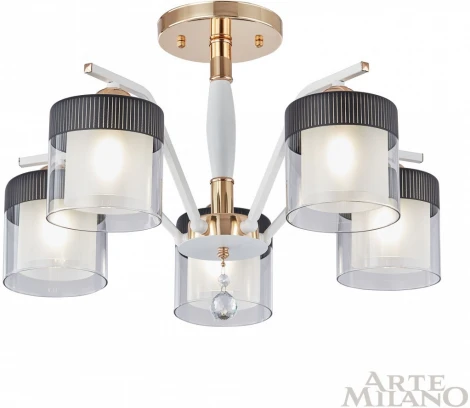 Потолочная люстра на штанге Arte Milano Napoli-2646 332646/5 FGD+WT (220V, подвески)