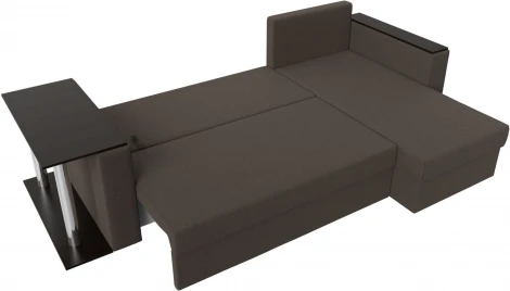 Диван угловой Атланта Лайт правый угол (Коричневый/Рогожка) Лига Диванов арт.121163