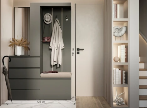 Готовая прихожая Woodville Крона 1260 графит 534557