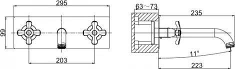 Смеситель D&K Lorsch Hessen DA1414401 С ВНУТРЕННЕЙ ЧАСТЬЮ, для раковины
