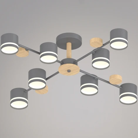 Потолочная люстра на штанге Reluce 68730-0.3-08 GX53 GREY+WOOD