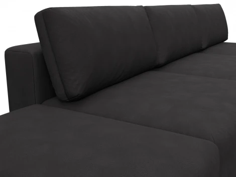 Диван прямой модульный с пуфом Лига-060 НПБ Лонг (ЛДСП,Брус,Фанера/Пластик/Замша/Коричневый) Лига Диванов 129485