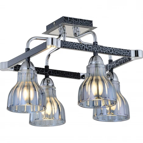 Потолочная люстра N-Light 411 411-04-63CBC chrome + black crack