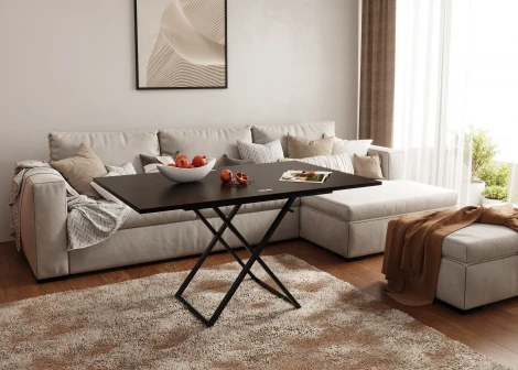 Стол трансформер 1, чёрный/темный венге ГЗМИ Орфей 102132