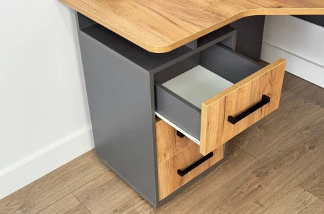 Лайт-2 Стол компьютерный 1200 угловой Mebelson (ЛДСП/Дуб крафт золотой,Серый) арт.SKL2.2N02.3319