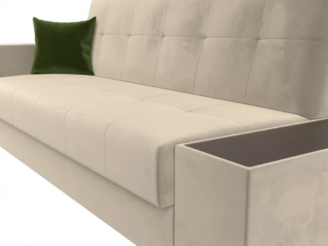 Диван-книжка Лига-020 стол справа (Бежевый,Зеленый/Микровельвет) Лига Диванов арт.118489